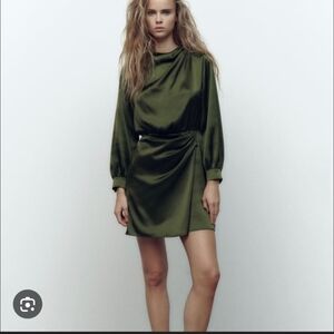 Zara Dark Green Long Sleeve Dress